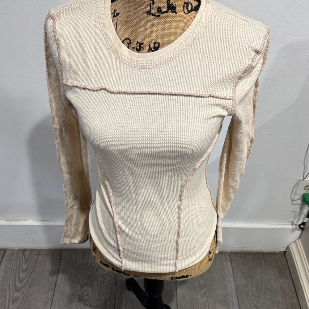 Urban Outfitters Cream Long Sleeve Top